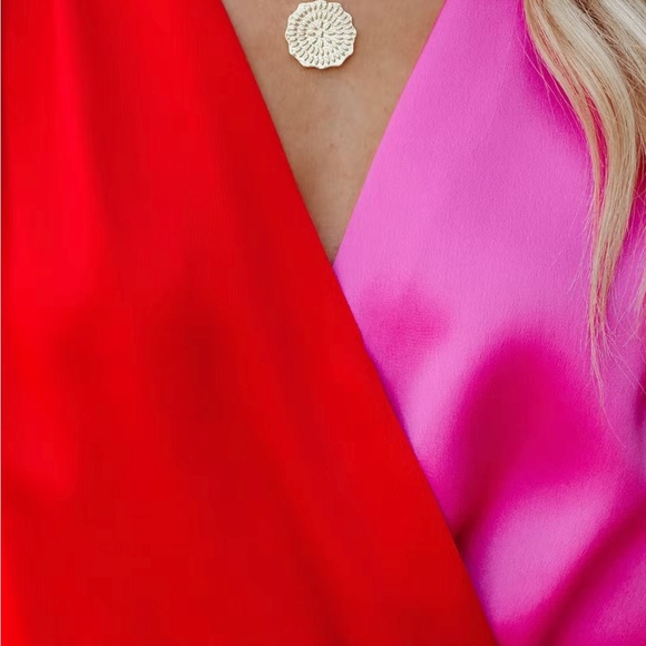 *24 HOUR SALE* The Sweetest Thing Red and Pink Colorblock Bodysuit - Picture 13 of 13